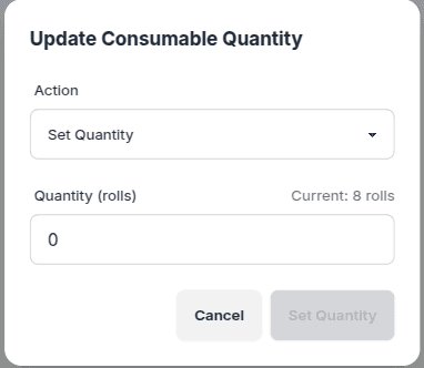 Manage Stock Screen