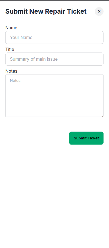 Open Repair Ticket