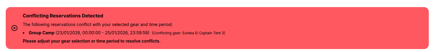 Conflicting Reservations Alert