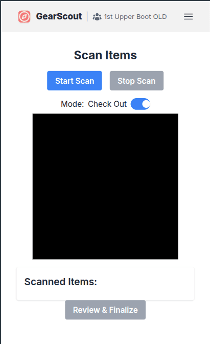 Gear Scanner Screen