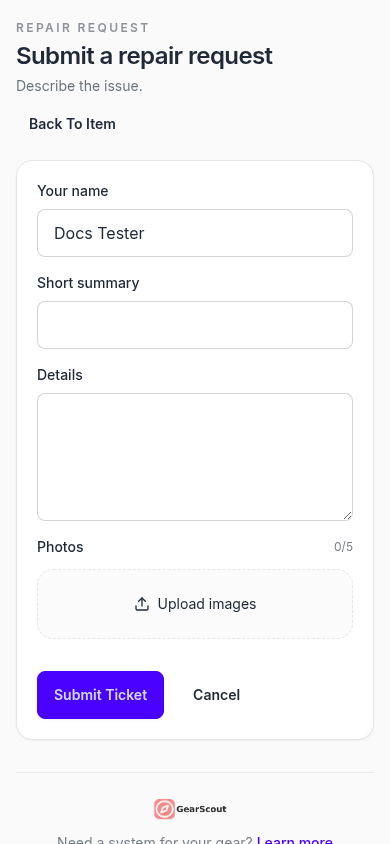 Current public repair form